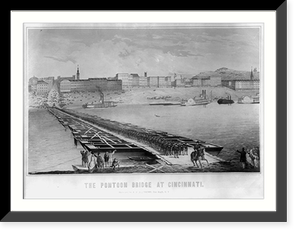 The pontoon bridge at Cincinnati.sketched by A.E. Mathews, 31st Reg't, O. V. ; Middleton, Strobridge & Co. Lith. Cin. O. Classic, Antique Wall Art