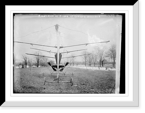 Historic Framed Print, Front view of frame of Cooley dirigible,  17-7/8" x 21-7/8"