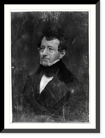 Samuel G. Goodrich, head-and-shoulders portrait, three-quarters to the left, wearing spectacles, Antique Print