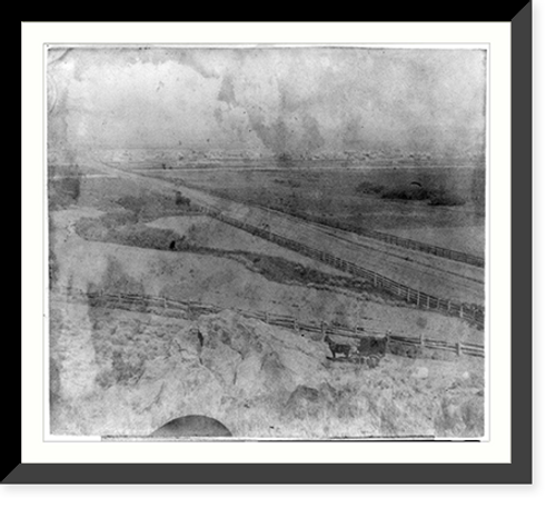 Historic Framed Print, Carson City, Nevada from King's Ca&ntilde;on, road to Wahoe,  17-7/8" x 21-7/8"