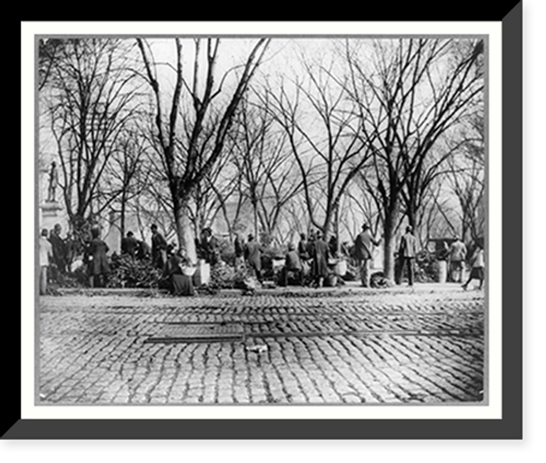 Historic Framed Print, Selling greens at the old Center Market, D.C.,  17-7/8" x 21-7/8"