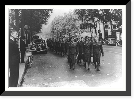 Historic Framed Print, [German women members of communications auxilliary in Paris during occupation, Aug. 1940],  17-7/8" x 21-7/8"