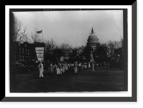 Historic Framed Print, Suffrage parade, Wash. D.C.,  17-7/8" x 21-7/8"