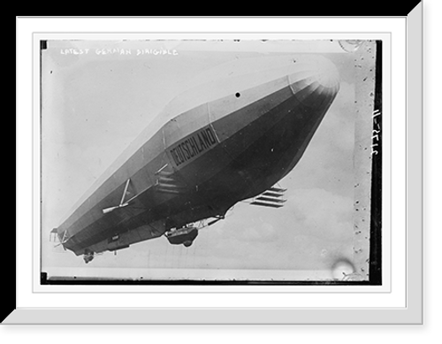 Historic Framed Print, German dirigible,  17-7/8" x 21-7/8"
