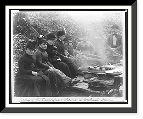 Historic Framed Print, Around the campfire: picnic to William Stream,  17-7/8" x 21-7/8"