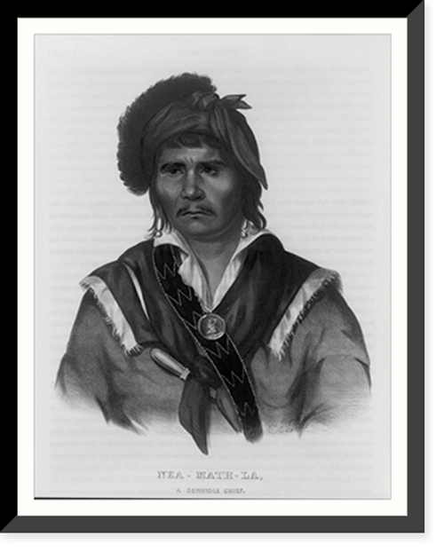 Historic Framed Print, Nea-math-la, a Seminole chief,  17-7/8" x 21-7/8"