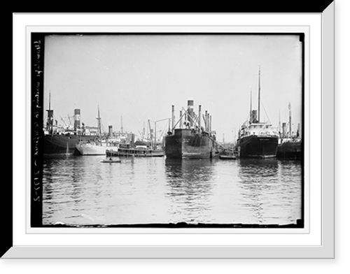 Historic Framed Print, Steamship waiting to be repaired,  17-7/8" x 21-7/8"