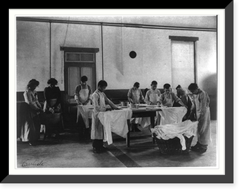 Historic Framed Print, [Laundry class, Carlisle Indian School, Carlisle, Pennsylvania],  17-7/8" x 21-7/8"