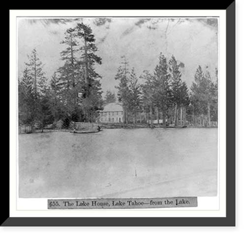 Historic Framed Print, The Lake House, Lake Tahoe. from the lake.,  17-7/8" x 21-7/8"