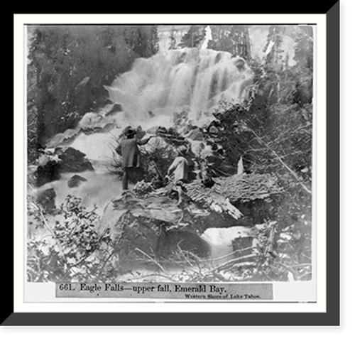Historic Framed Print, Eagle Falls.  upper fall, Emerald Bay, western shore of Lake Tahoe,  17-7/8" x 21-7/8"