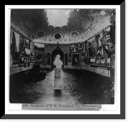 Historic Framed Print, Residence of R.B. Woodward, San Francisco - The Picture Gallery,  17-7/8" x 21-7/8"