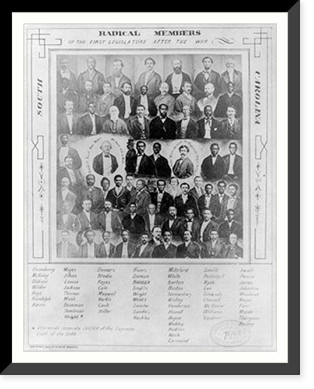 Radical members of the first legislature after the war, South Carolina, Antique Print
