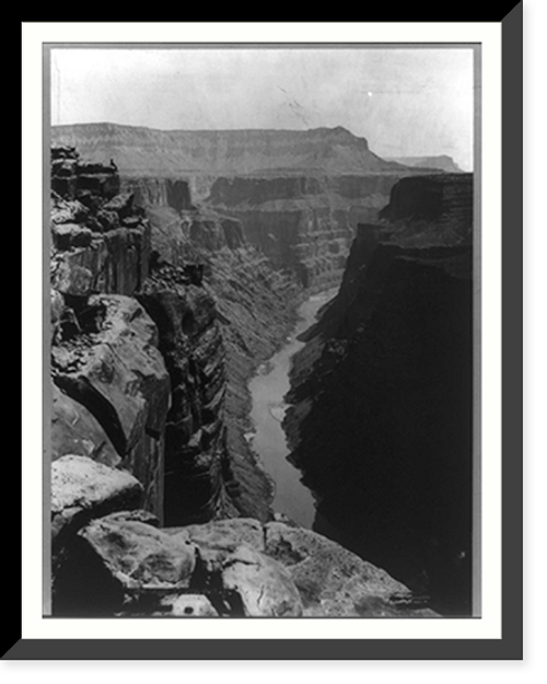 Historic Framed Print, Grand Canyon, Colorado River, Ariz..Hillers.,  17-7/8" x 21-7/8"