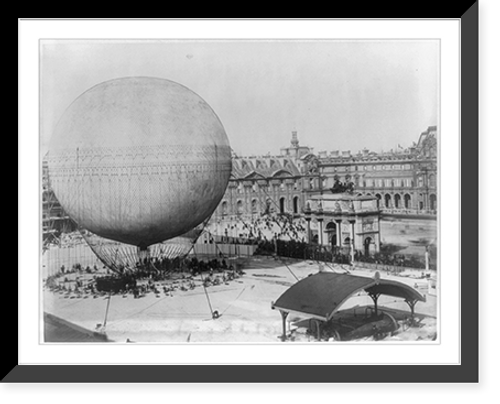 Historic Framed Print, [Henry Gifford's balloon before ascension. Tuilleries, Paris],  17-7/8" x 21-7/8"