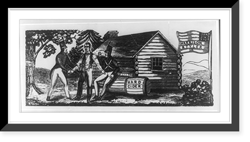 Historic Framed Print, [Harrison & Tyler" campaign emblem]",  17-7/8" x 21-7/8"
