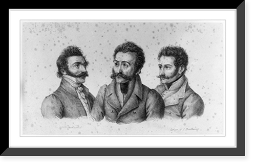 Historic Framed Print, [Portrait of three men],  17-7/8" x 21-7/8"