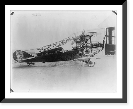 U.S. Army Air Service float displayed in Fiesta Parade at San Antonio, Texas. Dilapidated antique airplane with banner: The future Air Service without your support." 1921?" Timeless Wall Art Prin