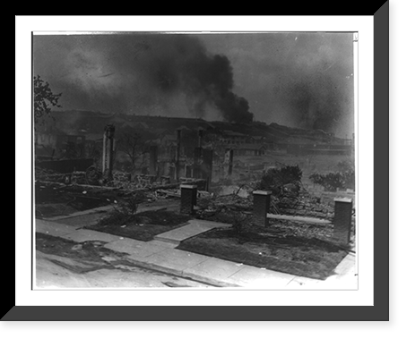 Smoldering ruins of African American's homes following race riots in Tulsa, Okla., in 1921 Classic, Antique Print