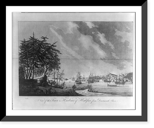 Historic Framed Print, A view of the town & harbour of Halifax, from Dartmouth shore,  17-7/8" x 21-7/8"