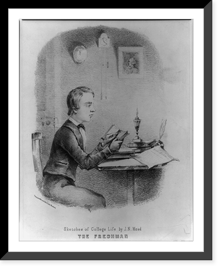 Sketches of college life by J.N. Mead. The freshman, Vintage Wall Art