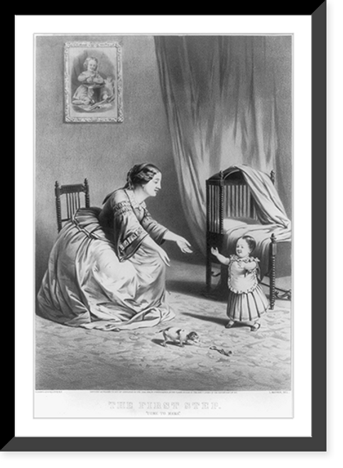 Historic Framed Print, The first step: Come to mama"",  17-7/8" x 21-7/8"