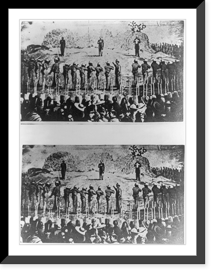 Execution of Emperor Maximilian of Mexico, General Miguel Miram&oacute;n, and General Tom&aacute;s Mejia by firing squad, Historic Reproduction