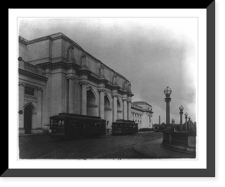 Streetcars in front of Union Station. Washington, D.C, Vintage Wall Art