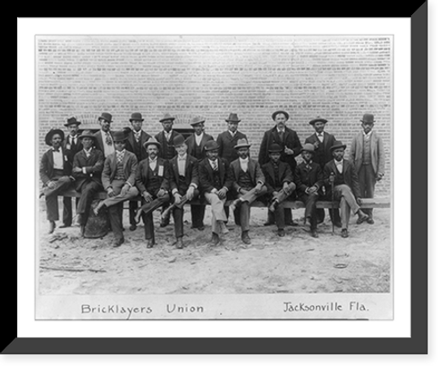Historic Framed Print, [Portrait group of African American Bricklayers union, Jacksonville, Florida],  17-7/8" x 21-7/8"