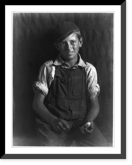 Boy in overalls and cap Classic, Historic Print
