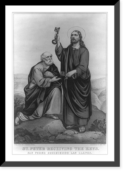 St. Peter receiving the keys: San Pedro recibiendo las llaves, Vintage Poster