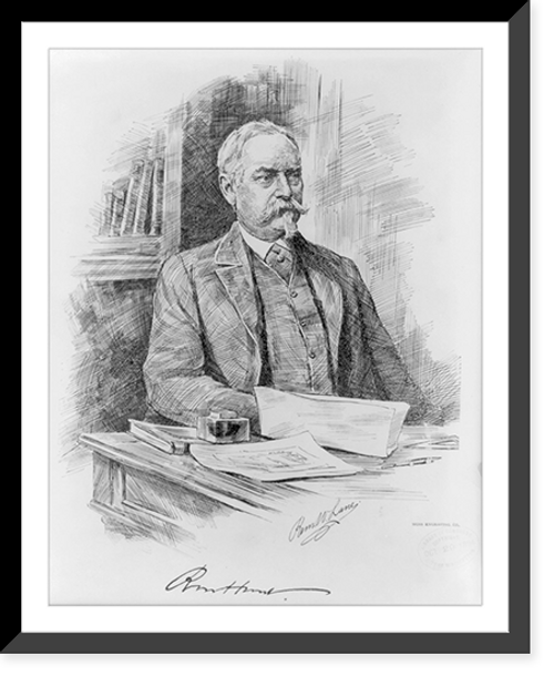 Historic Framed Print, [Richard Morris Hunt, half-length portrait, seated at desk],  17-7/8" x 21-7/8"