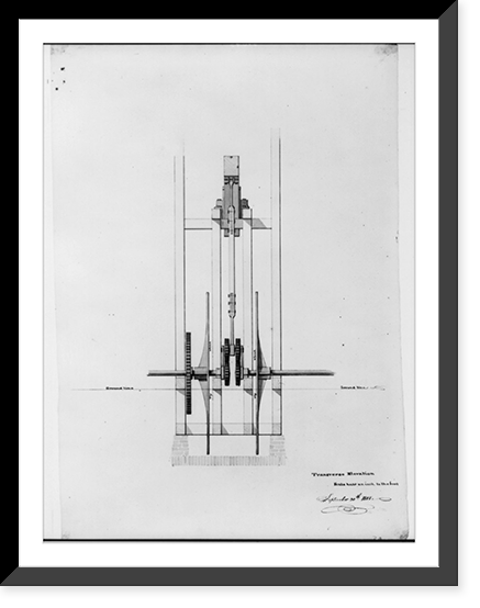 Steam engine, Washington Navy Yard, Washington, D.C. Transverse elevation, Vintage Poster