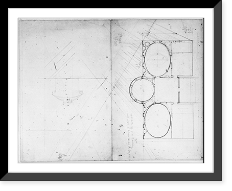 House (Tudor Place") for Thomas and Martha Custis Peter, 1644 31st Street, N.W., Georgetown, Washington, D.C. Floor plan and sketched elevation", Vintage Wall Art