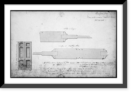 House (Decatur House") for Commodore Stephen Decatur, 748 Jackson Place, N.W., Washington, D.C. Principal floor doors - elevation, section, detail" Classic, Historic Reproduction