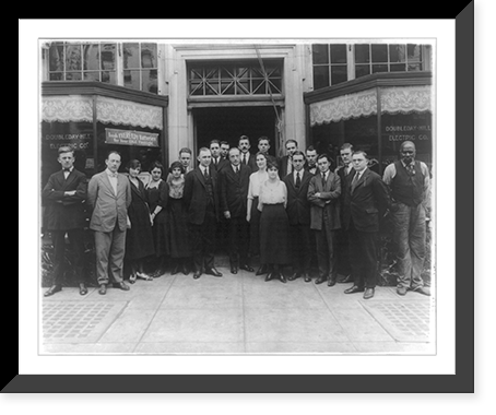 Employees posed in front of the Doubleday-Hill Electric Co. at 715 12th St., N.W., Washington, D.C. Classic, Antique Poster