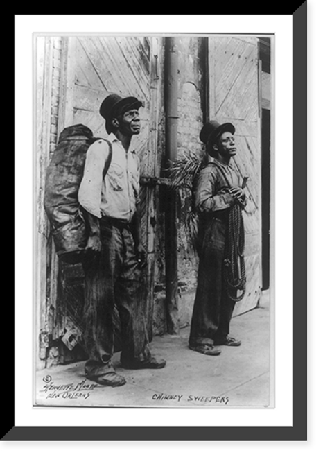 Historic Framed Print, Chimney Sweepers, New Orleans, La.,  17-7/8" x 21-7/8"