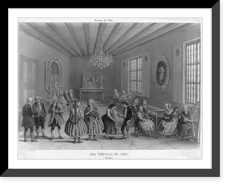Historia de Chile. No. 30. Una tertulia en 1790. (Santiago), Antique Poster
