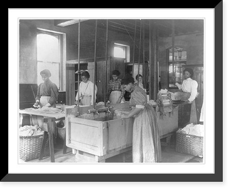 Hampton Institute, Va., 1899 - Classroom scenes - laundry shop, Vintage Print