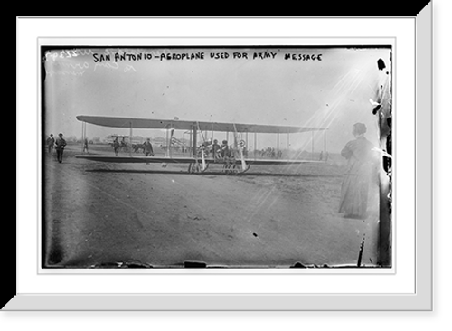 Historic Framed Print, San Antonio Aeroplane used for messages,  17-7/8" x 21-7/8"