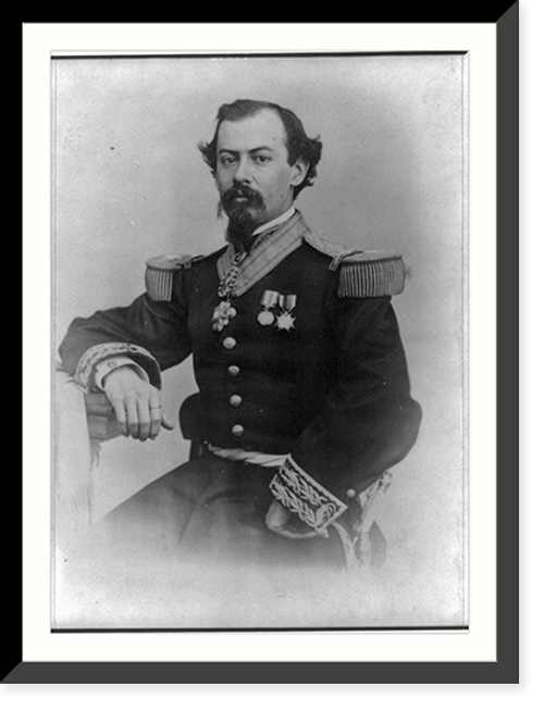 Historic Framed Print, [Miguel Miram&oacute;n, half-length portrait, seated, facing front],  17-7/8" x 21-7/8"