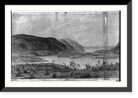 Panoramic view of West Point, New York showing American encampments on the Hudson River - 3, Antique Poster