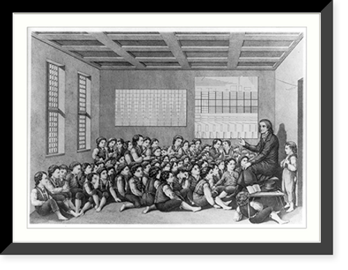 Historic Framed Print, [Pestalozzi teaching large group of orphans],  17-7/8" x 21-7/8"