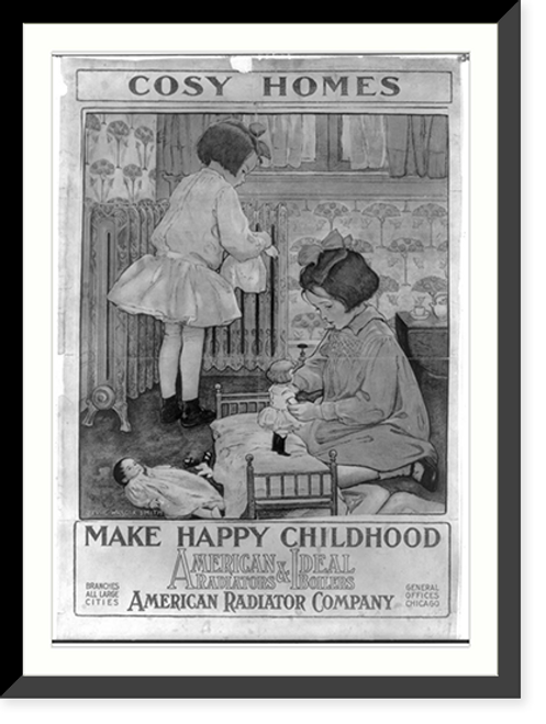 Historic Framed Print, Cosy Homes Make Happy Childhood,  17-7/8" x 21-7/8"