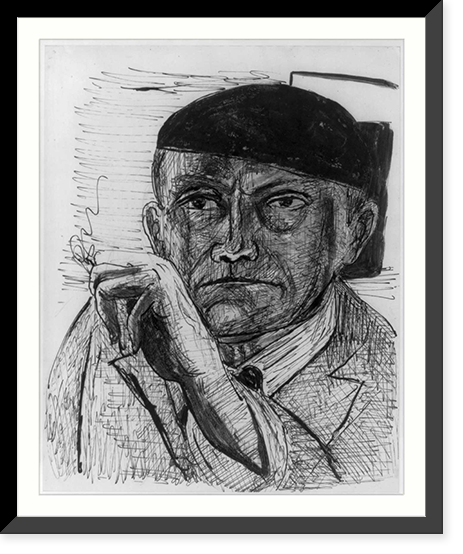 Max Beckmann; head and shoulders, holding cigarette Classic, Antique Wall Art