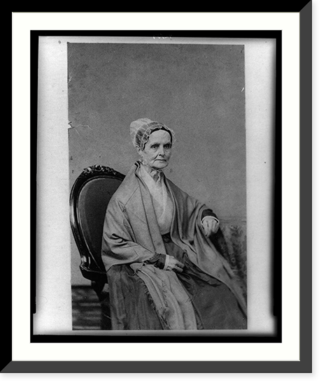 Lucretia (Coffin) Mott, three-quarter length portrait, seated, facing right, Historic Print