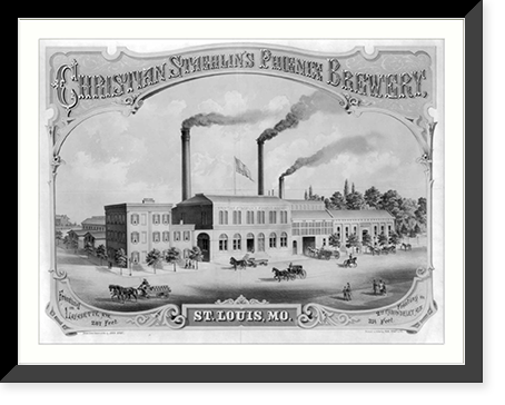 Christian Staehlin's Phoenix brewery, St. Louis, MO, Antique Print