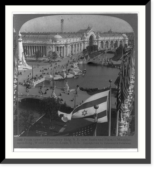 From tower of Electricity Bldg. N.E. over basin and plaza to Manufactures Bldg., World's Fair, St. Louis, Antique Wall Art