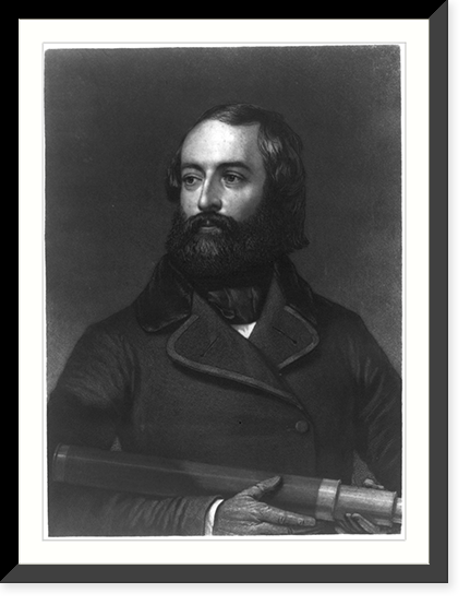 Elisha Kent Kane, head-and-shoulders portrait, holding spyglass, Historic Print