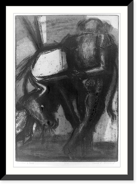 Historic Framed Print, Hombre y toro,  17-7/8" x 21-7/8"