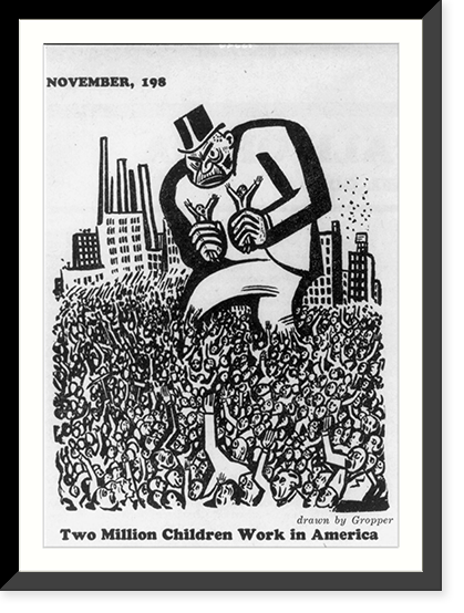 Two million children work in America"", Vintage Wall Art